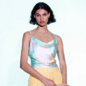 Zara Tie Dye Cowl Neck Top